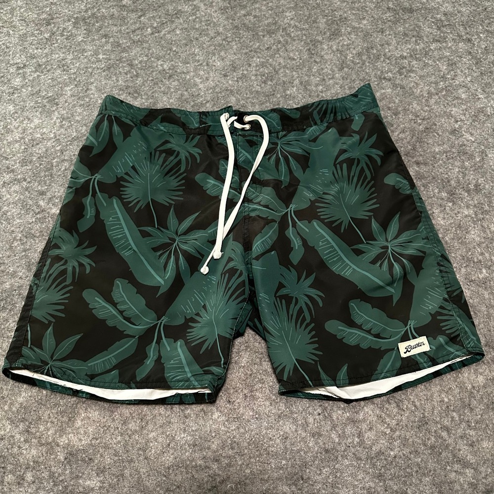 Bather Swim Trunks Mens‎ 32 Tropical Palm Leaf Board Shorts Pocket Huckberry